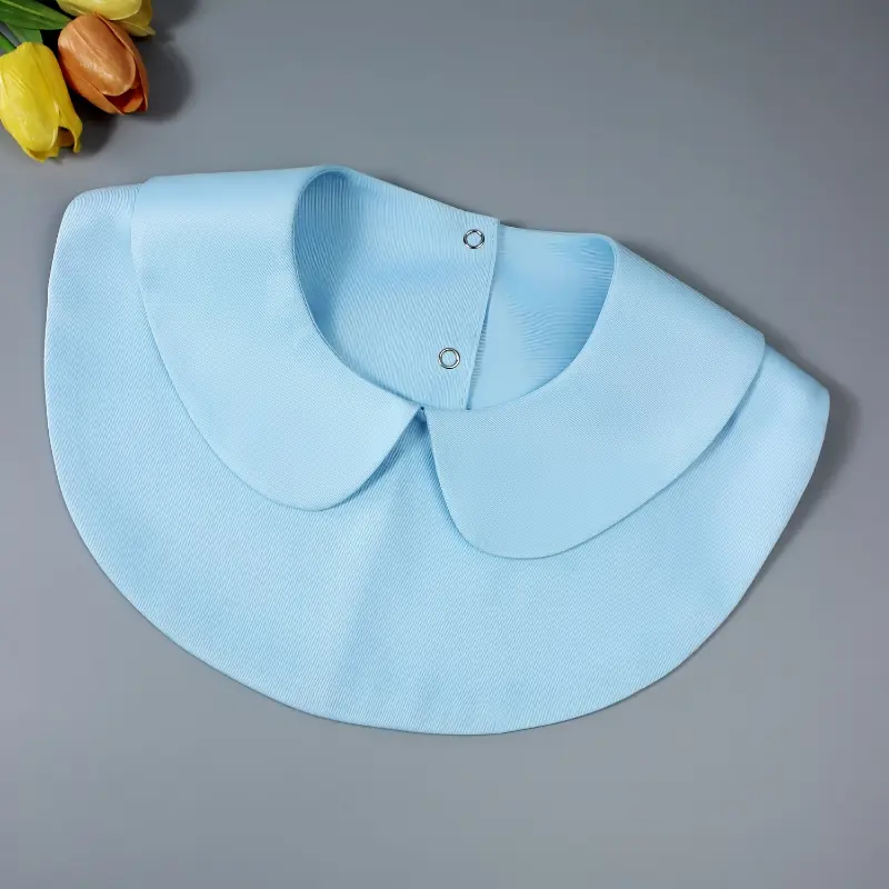 1pc Women's Black and White Collar Faux Collar, 100% Polyester Woven Shoulder-Style Detachable False Collar for Daily Wear, Round Neck 2