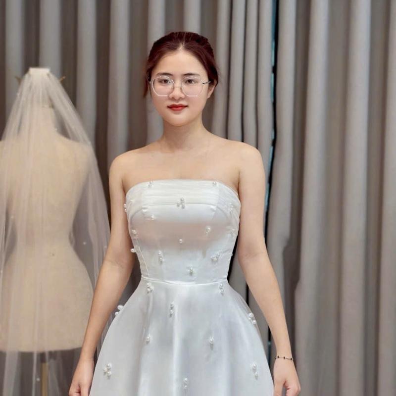  Váy phi xuông cup đính ngọc trai đơn giản  hình ảnh thật shop tự chụp  