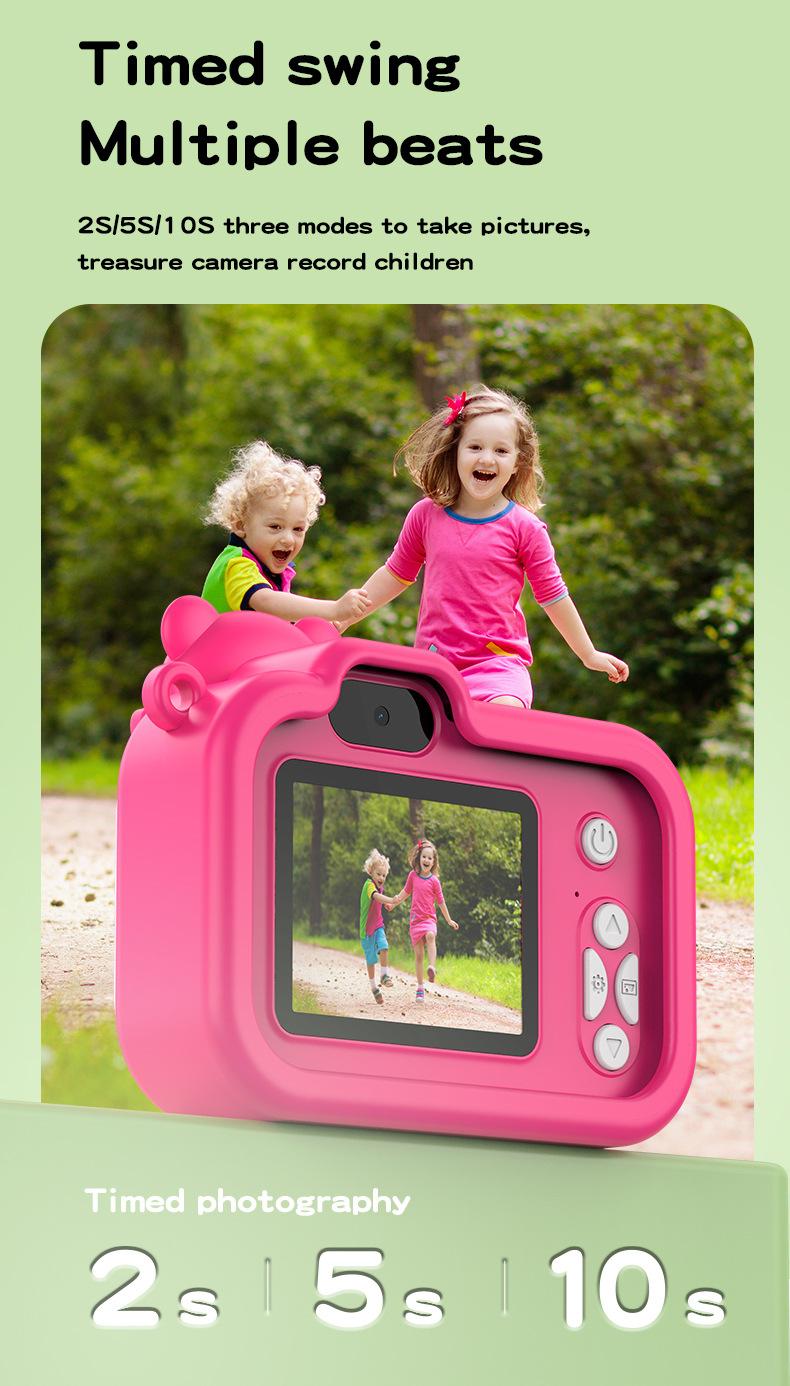 Product Introduction of New children's camera with front and rear dual camera cartoon camera toy, high pixel camera, anti fall gift 5