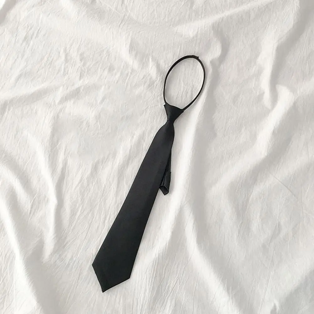 College Style Plain Zipper Necktie Trendy Necktie Softing And Smothing Zipper Necktie Breathable For Men And Women