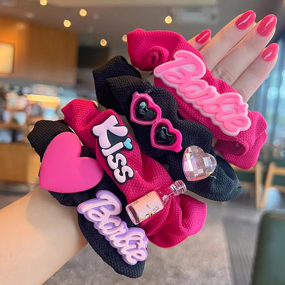 Barbie Hair Ring Pink Girly Cute Love Hair Rope Ponytail Hair Accessories
