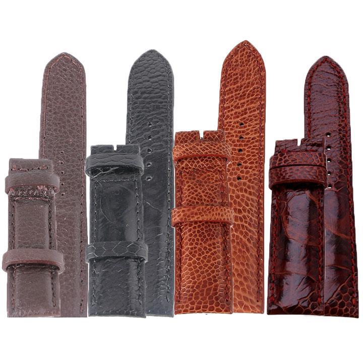 Dây đồng hồ Huy Hoàng da đà điểu size 22, 24, 26 màu đen, nâu đất, vàng bò, nâu đỏ TK8409-10-11-15
