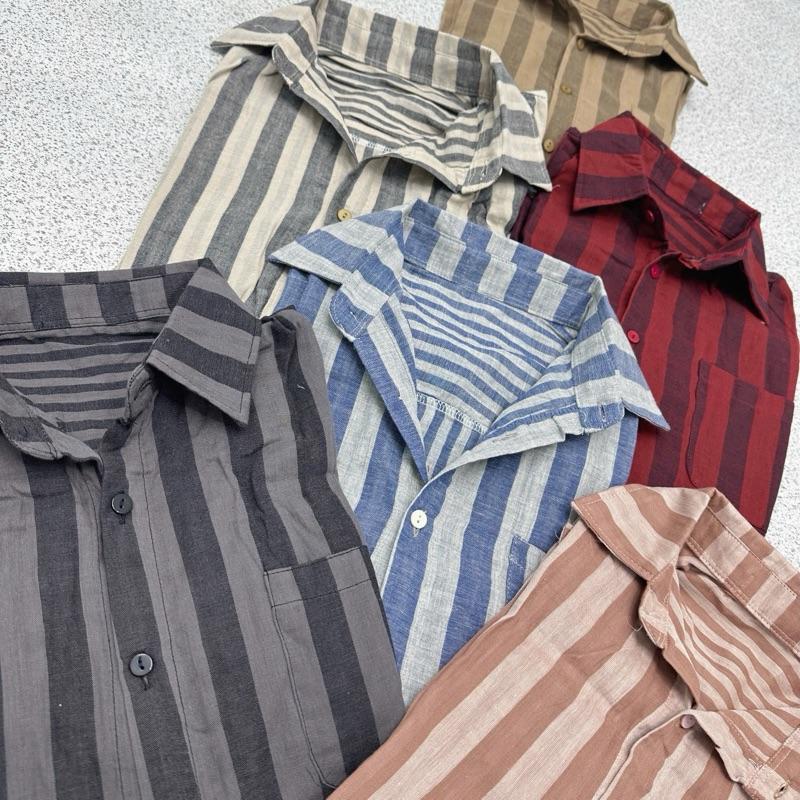 Áo Sơ Mi Cotton Kẻ To 2 Mặt,Mặt Trong Kẻ Nhỏ Freesz Dưới 62kg 6