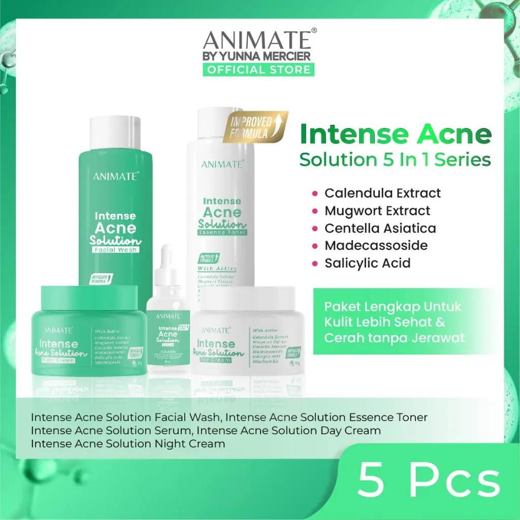 ANIMATE PAKET ACNE SOLUTION 5 IN 1 // ECER Treatment Facial Wajah Berjerawat