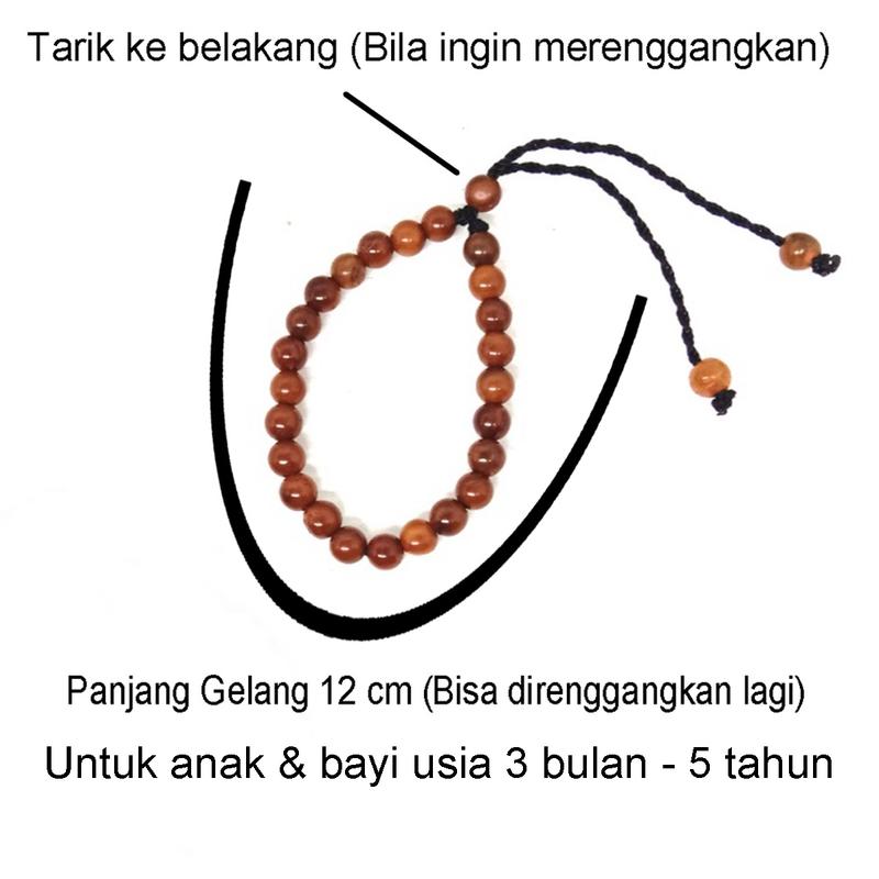 COD Gelang Bayi Anak Laki-Laki Perempuan Pria Wanita Cewek Cowok Couple Kaokah Kaukah Kokka Koka Hitam Bulat Asli Original 8
