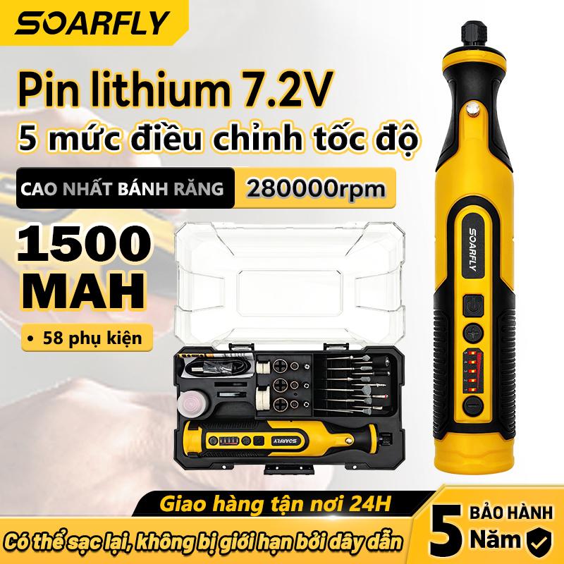 SOARFLY 7.2V Mini Máy Khoan Không Dây Dụng Cụ Điện, Pin lithium có thể điều chỉnh tốc độ Điện Máy Khoan Mài Phụ Kiện Bộ Bút Khắc Không Dây Cho Thủy Tinh Cắt Gỗ Mà