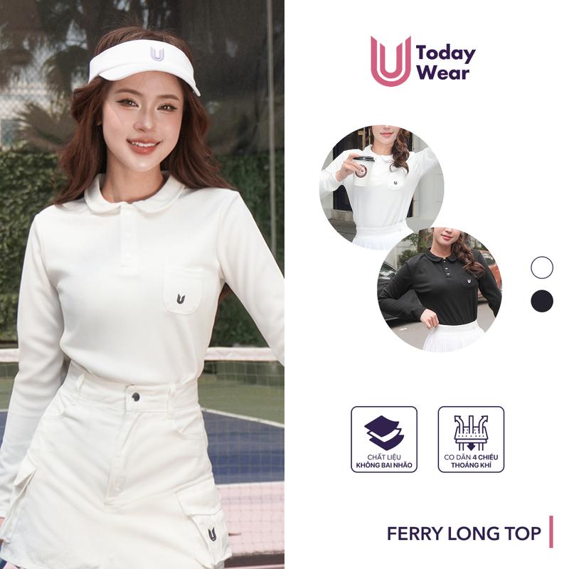 Ferry Long Top - Áo thể thao nữ dài tay cổ polo Today U Wear mềm mịn thoải mái tập gym yoga