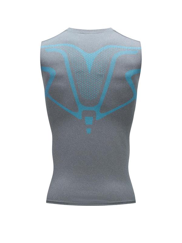 Men's Compression Round Neck Shapewear Tank Top, Quick Drying Breathable Sleeveless Tummy Control Shaper Top, Men Shapewear for All Seasons, Activewear for Runner, Compression Garment 8