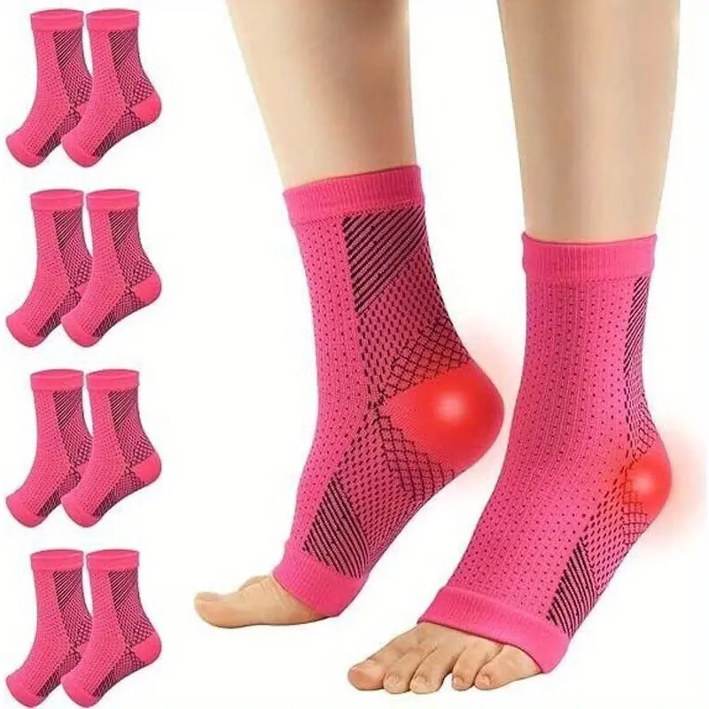 4 Pairs Socks Ankle Brace And Tendonitis Compression Sock Running Pressure Socks 4