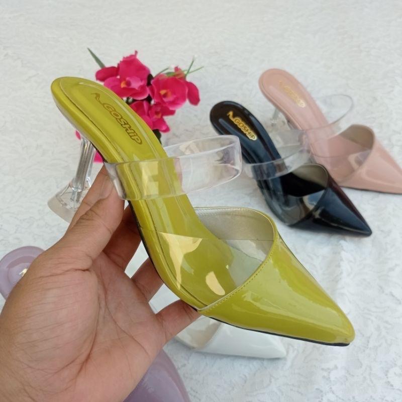 Sepatu Selop Heels Kaca 7 CM RD 43 3