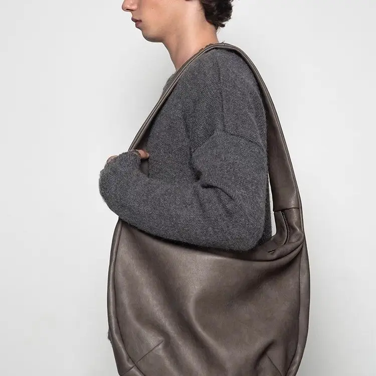 Túi Hobo, Pure2 (Puresquare), Thiết Kế Mờ, Túi Đeo Chéo Mờ Giặt, Làm Bằng Da Xếp Ly, Thích Hợp Cho Phong Cách Hobo 8