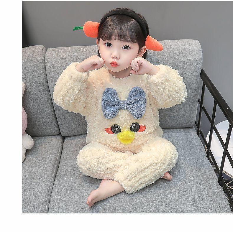 Product Introduction of Bộ Đồ Ngủ Trẻ Em, Dày Dặn Cho Mùa Thu Và Mùa Đông, Làm Bằng vải nỉ Cho Bé Gái, Thiết Kế Hoạt Hình Dễ Thương, Được Làm Bằng Lông Cừu San Hô Cho Bé Gái, Bộ Đồ Mặc Nhà 12