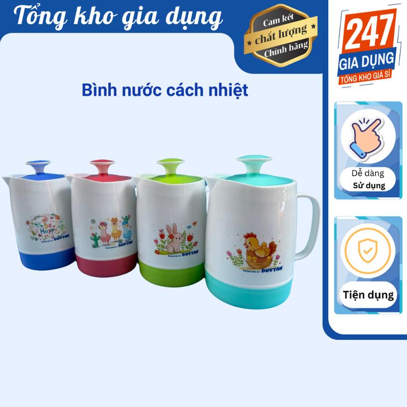 Bình nước nhựa giữ nhiệt, ca cách nhiệt Duy Tân