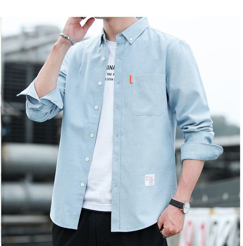 Product Introduction of Áo Sơ Mi Nam Dài Tay Mỏng, Phong Cách Hàn Quốc, Thời Trang, Màu Trơn Quần Áo Thường Ngày Thích Hợp Cho Mùa Xuân Và Mùa Thu, Áo Sơ Mi Đẹp Trai Trẻ Trung, Hàng Mới Về Năm 2024 14