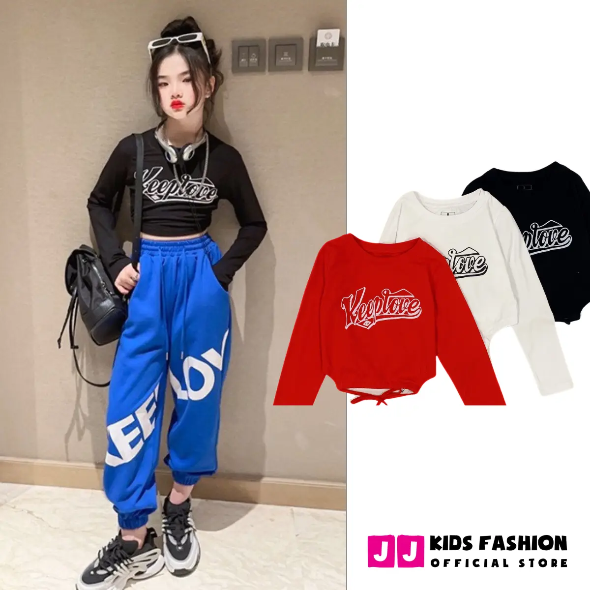 JJ Kids Fashion | Áo thun crop top thời trang trẻ em, áo croptop dài tay cho bé gái size từ 15 - 45kg | Extra Shipping