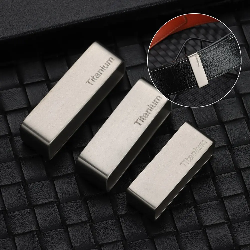New for Leather Craft EDC Outdoor Tool D Shape Buckle Titanium Belt Keeper Belt Strap Loop Ring Buckle Parts