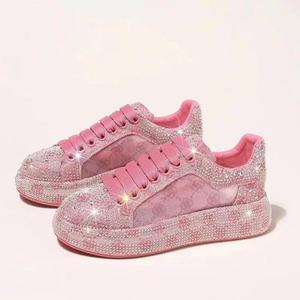 Giày Bánh Xốp Đính Kim Cương Toàn Bộ, Phong Cách Châu Âu, Đầu Xuân, Năm 2023