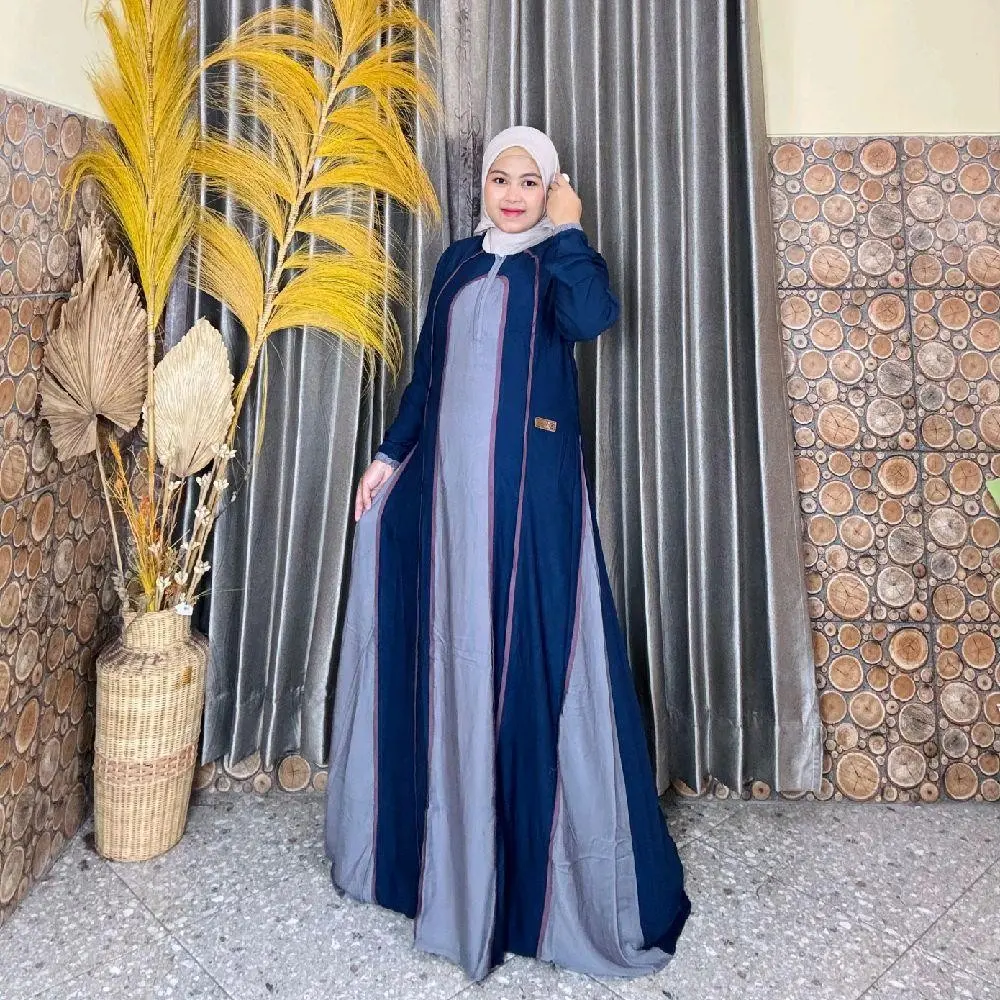 Gamis Amanda Julia Rayon Twill Premium Kombinasi List Polos (Free Pouch, Goodie Bag) Gamis Amanda Julia Rayon Twill Premium Kombinasi List Polos (Free Pouch, Goodie Bag)