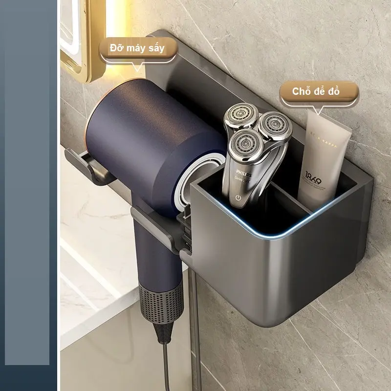 Giá Treo Máy Sấy Tóc Dán Tường Nhà Tắm Chất Liệu Nhựa Chịu Lực Tốt 3