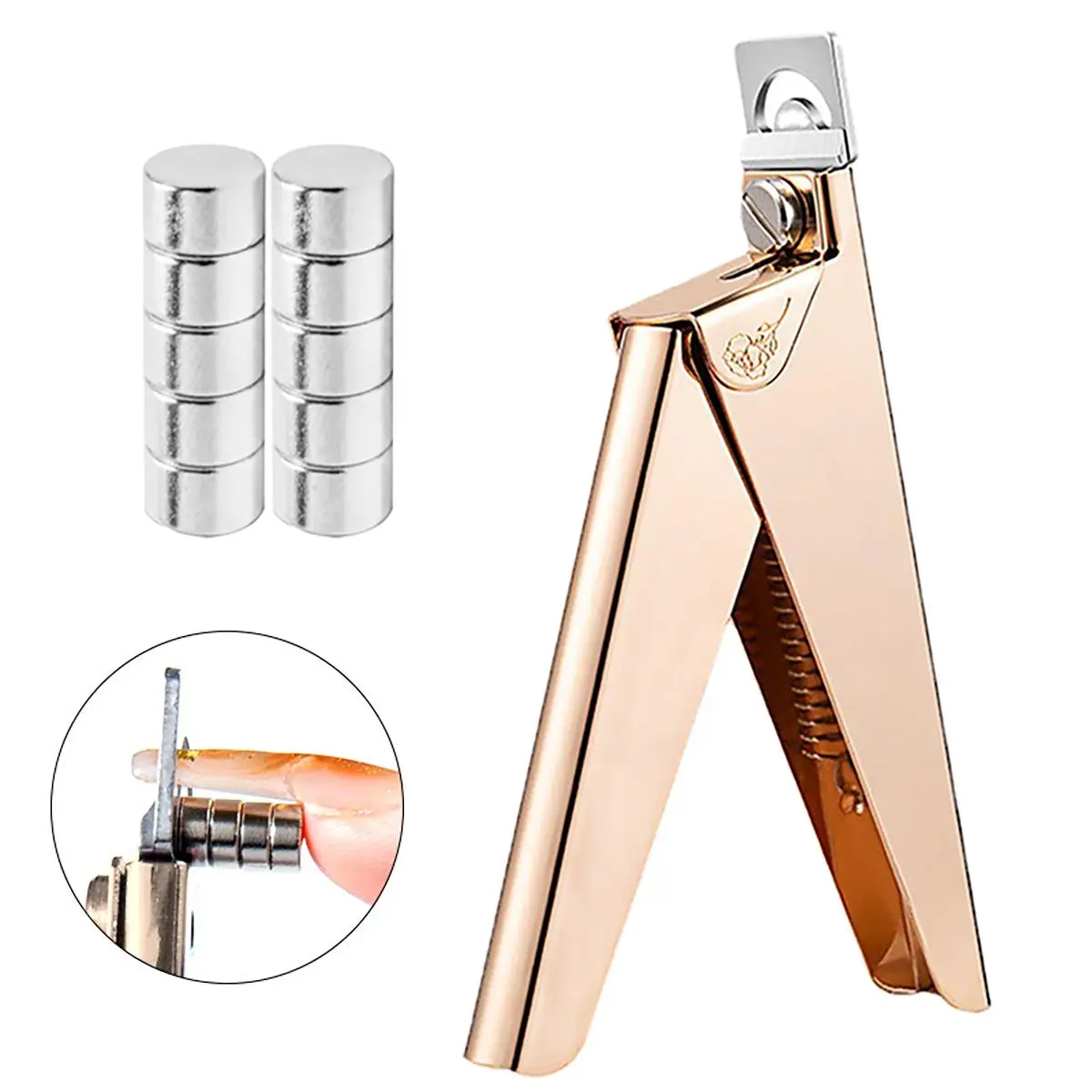 Stainless Steel Nail Trimmer Kit, 1 Count Nail Cutters for Nail Tips Cutter with 10pcs Length Measurement, Adjustable Trimmer for Salon Home Art, Valentine's Day Gift