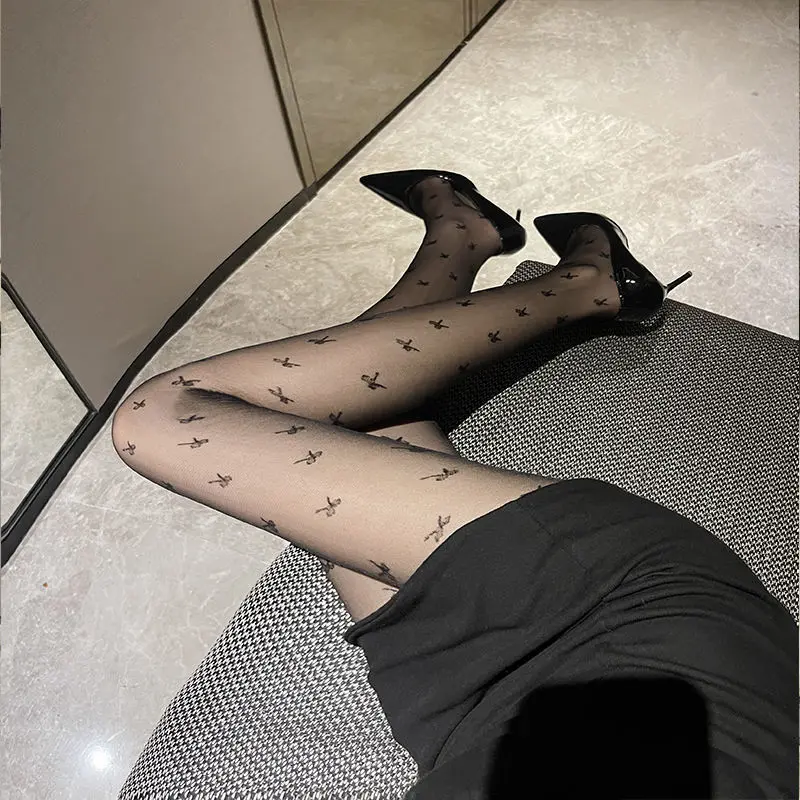 Tất Cơ Sở Lưới Cá, Phong Cách Gợi Cảm, Tất Trắng, Với Thiết Kế Chữ Và Ren, Thích Hợp Cho Mùa Hè, Mỏng Và Rỗng, Lưới, Quần Tất Nữ Voi 7