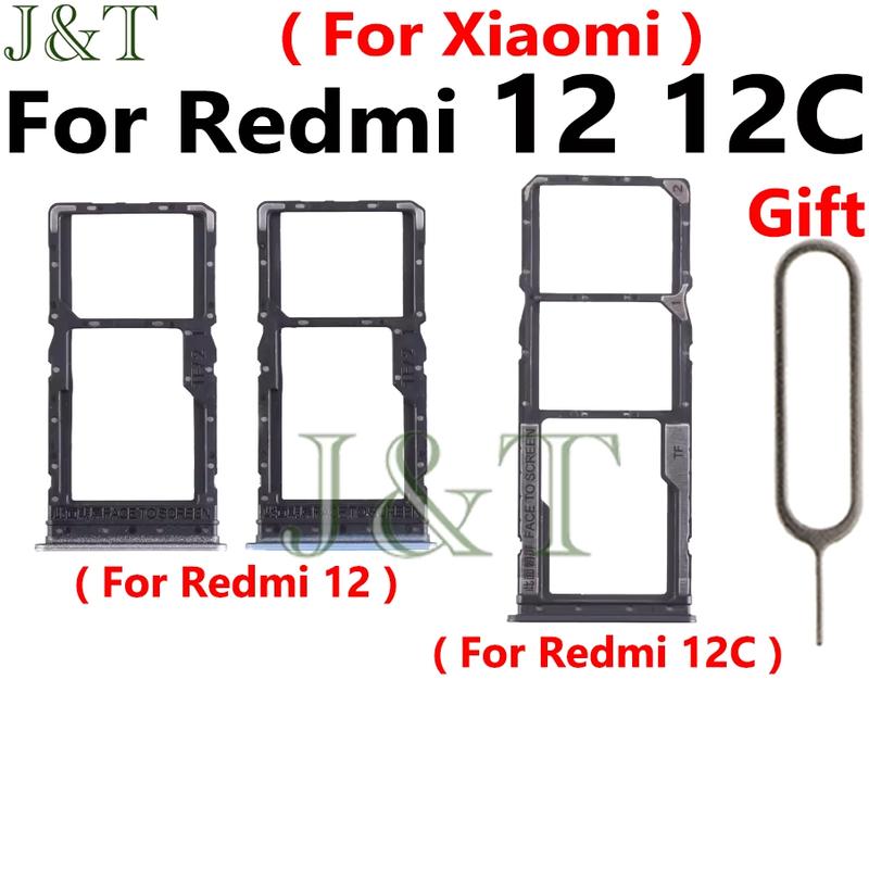Khay SIM và Giá Đỡ Thẻ Cho Redmi 12 / 12C Kèm Chốt Thẻ Miễn Phí