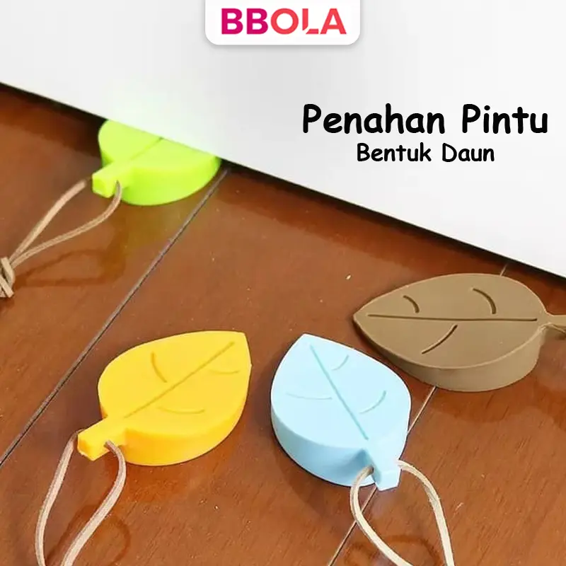 [BUY 1 FREE 1] BBOLA Penahan Pintu Door Stopper Bentuk Daun Bahan Silikon 0