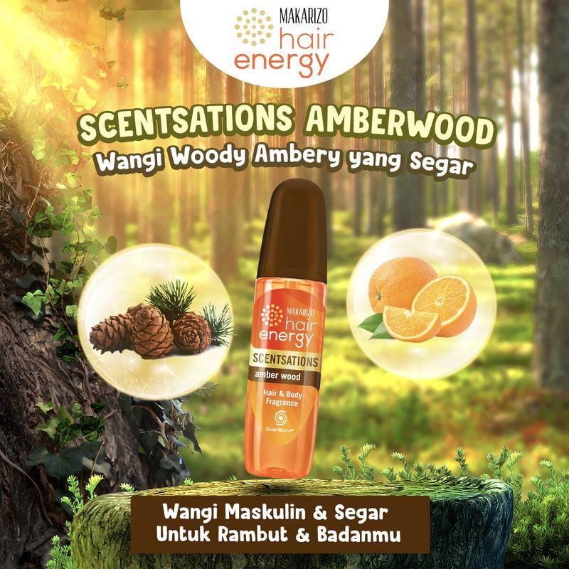 Makarizo Hair Energy Scentsations Hair Fragrance Amber Wood 100 mL Parfum Rambut / Perfume Wangi 2
