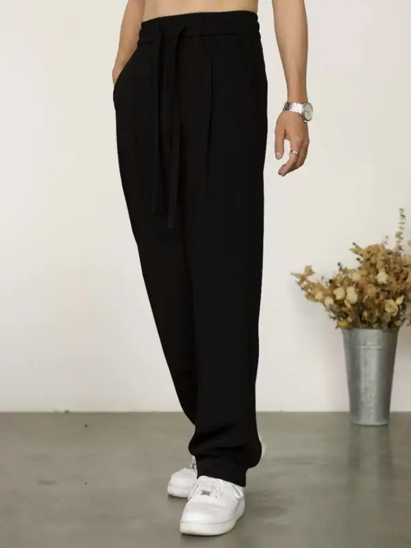 Quần dài Baggy nam HUMAN cạp chun chất thun co giãn cao cấp thấm hút mồ hôi thoáng mát thanh lịch Menswear 5