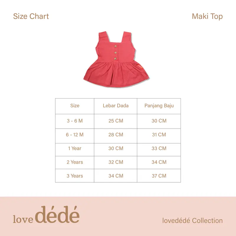 lovedede - Maki Top - Atasan Basic Bayi & Anak Perempuan Ruffle Kancing Depan 2