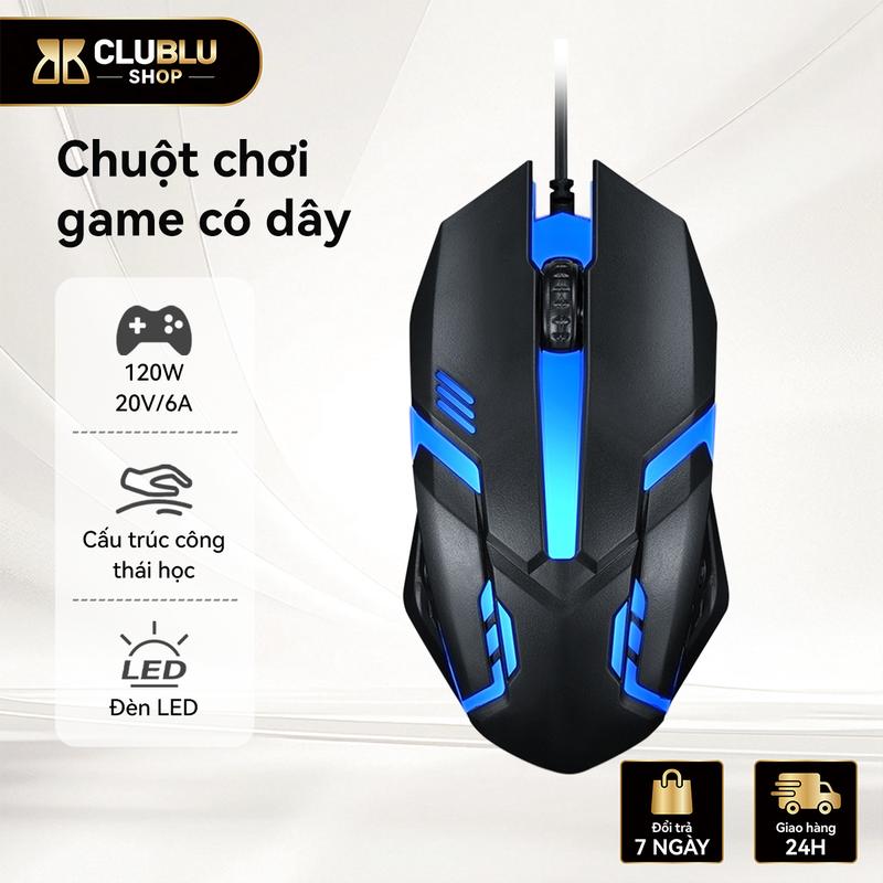 CLUBLU- Chuột Gaming MX1 Có Đèn LED RGB Có Dây Cho Máy Tính Laptop USB