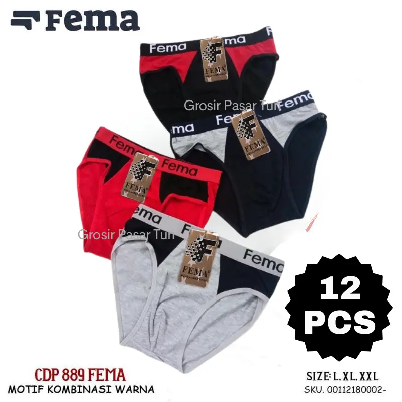 12pcs Celana Dalam Cd Pria Fema Chuan Kedo Lusinan Murah 0