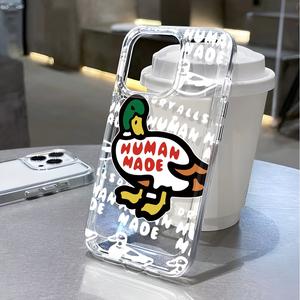 Trasnparent Aesthetic Space Case for iphone 15 pro max 11 14 13 12 7 8 Plus X XR XSMax Fashion Cute Swirl duck Shockproof Cover