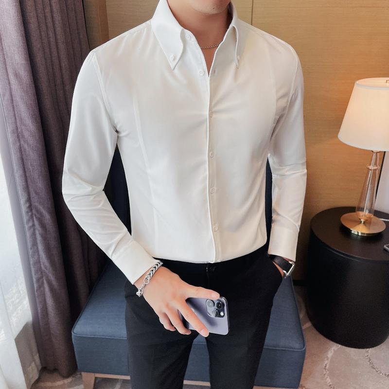 ÁO SƠ MI NAM CÔNG SỞ CAO CẤP HÀN QUỐC LUXURY MỚI NHẤT , THIẾT KẾ CỔ BUTTON DOW FORM SLIM-FIT , VẢI LỤA KHÔNG NHĂN CO GIÃN MỀM MỊN MENSWEAR Shirt khỏe mạnh