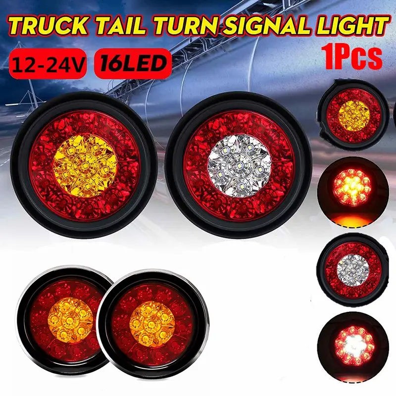 LAMPU STOP TRUK LED STOP BELAKANG 24V 12V 2 WARNA BULAT MERAH KUNING MERAH PUTIH
