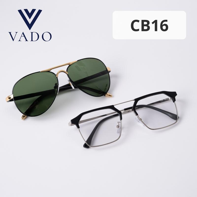 MUA 1 ĐƯỢC 2 - Kính thủy tinh nam đi kèm kính tổng tài đổi màu - VADO - CB16