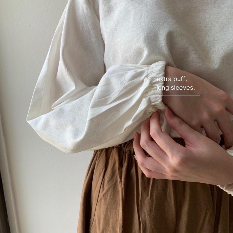 PORONAKA - KURA Blouse Atasan Polos Linen Longsleeve 1