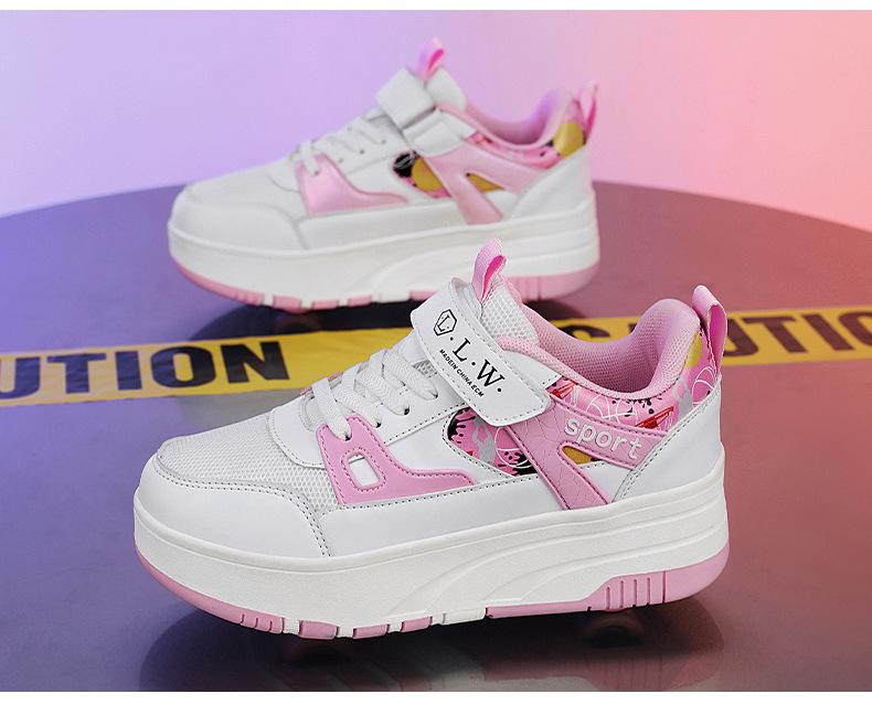 Product Introduction of In Stock Children's Heelys Shoes Roller Skates New Style Heelys Shoes Boys Invisible Student Roller Shoes Adults Walkable Slidable Casual Shoes Breathable Mesh Girls 26