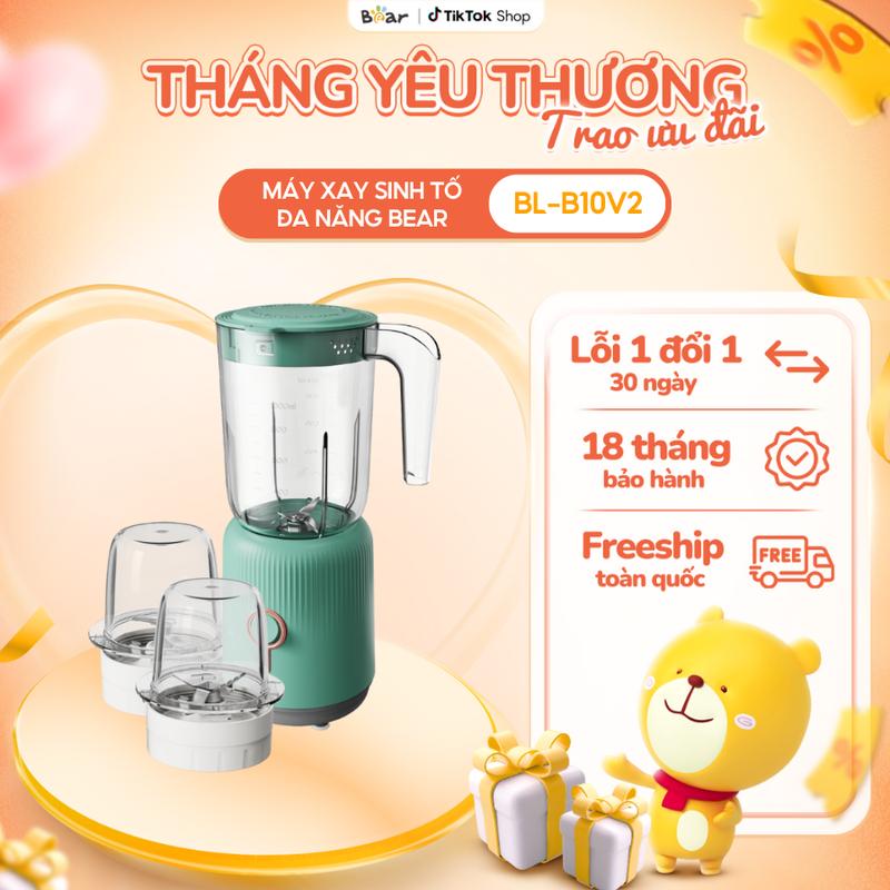 [Ưu Đãi Sốc] Máy Xay Sinh Tố Đa Năng BEAR Máy Say Sinh Tố 3 Cối Xay Sinh Tố Xay Thịt Tỏi Ớt Hoa Quả Xay Khỏe B10V2