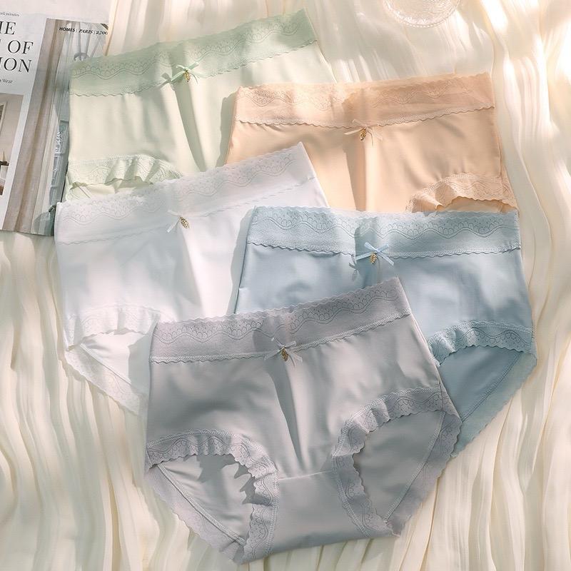 Combo 5-10 Quần lót nữ cao cấp su lụa cạp ren tàng hình viền ren thoáng mát ôm sát kháng khuẩn 38-65kg Voi Women chỉ giặt tay thanh lịch Voan quan lotsulua