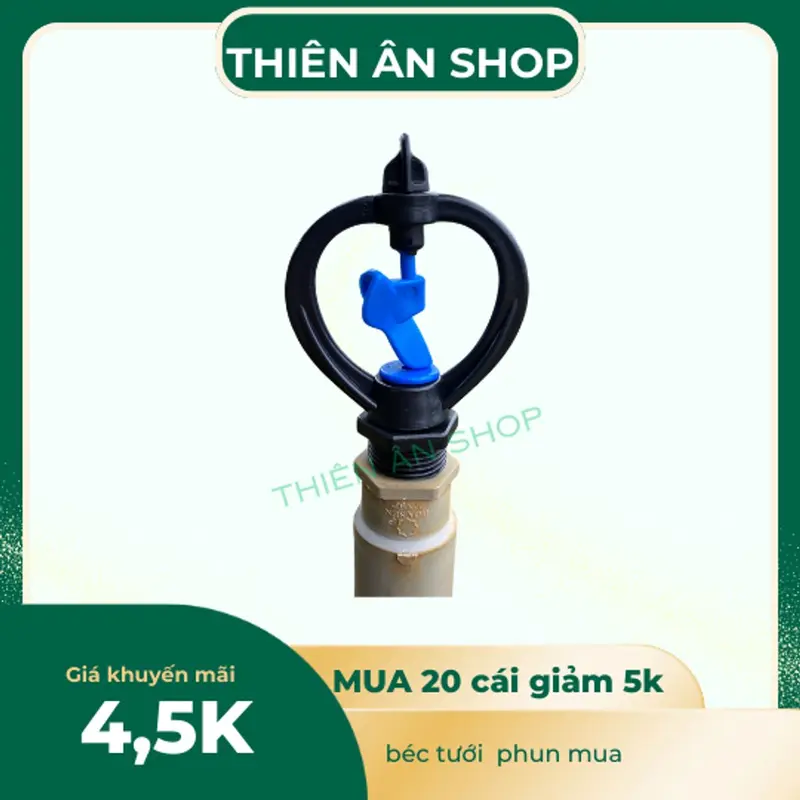 béc tưới cây phun mưa, béc thìa xoay 360 độ 2 ren kết nối 21,27mm nhưa chịu nắng mưa 5 năm FREE SHIP 1