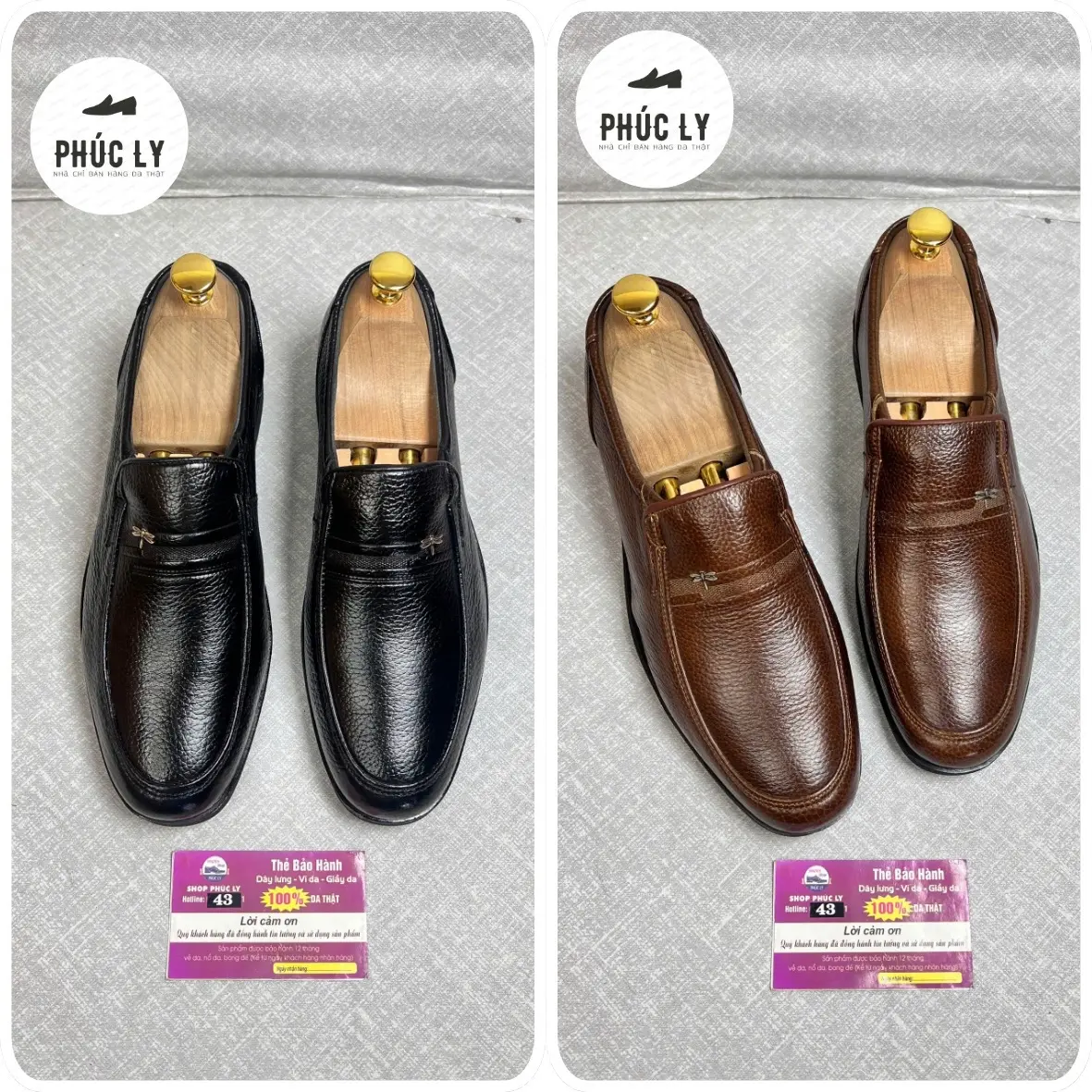 Giày da bò sần nam Nhung Shoes size 38-42, đế cao su, khâu đế, bảo hành 12 tháng Nam