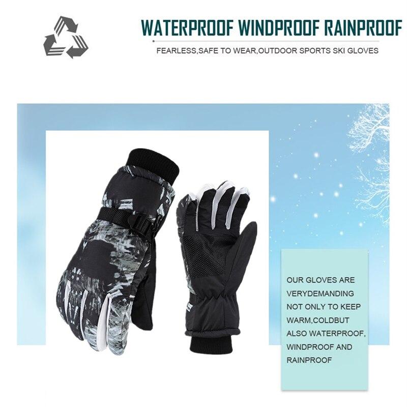 Men Black Ski Gloves Ultralight PU Waterproof Winter Warm Gloves Snowboard Male Cycling Motorcycle Riding Snow Windproof Gloves 2