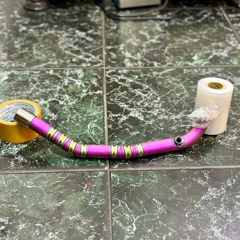 Cổ pô titan Full nhám Hồng Ab 160, Vario 160, Pcx 160