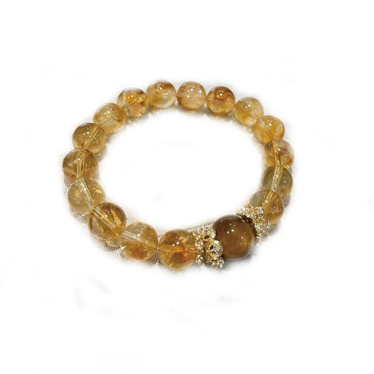 Natural Yellow Pagoda Crystal Tiger Eye Stone Unique Niche Wealth-Attracting Bracelet for Women Large Round Beads Accessories Wholesale from Manufacturer 4