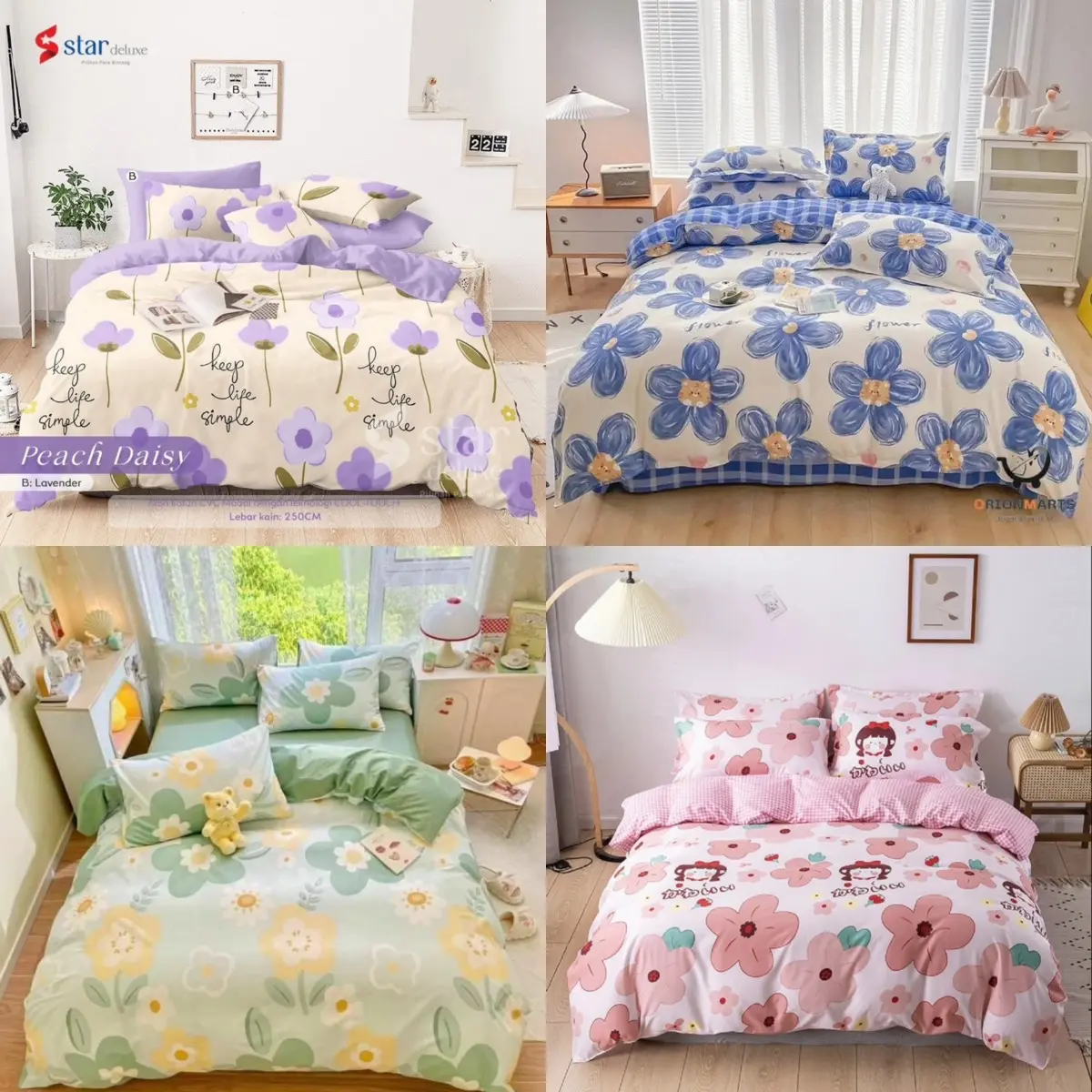 SPREI SET SARBAN SARGUL AESTHETIC TERBARU TERMURAH