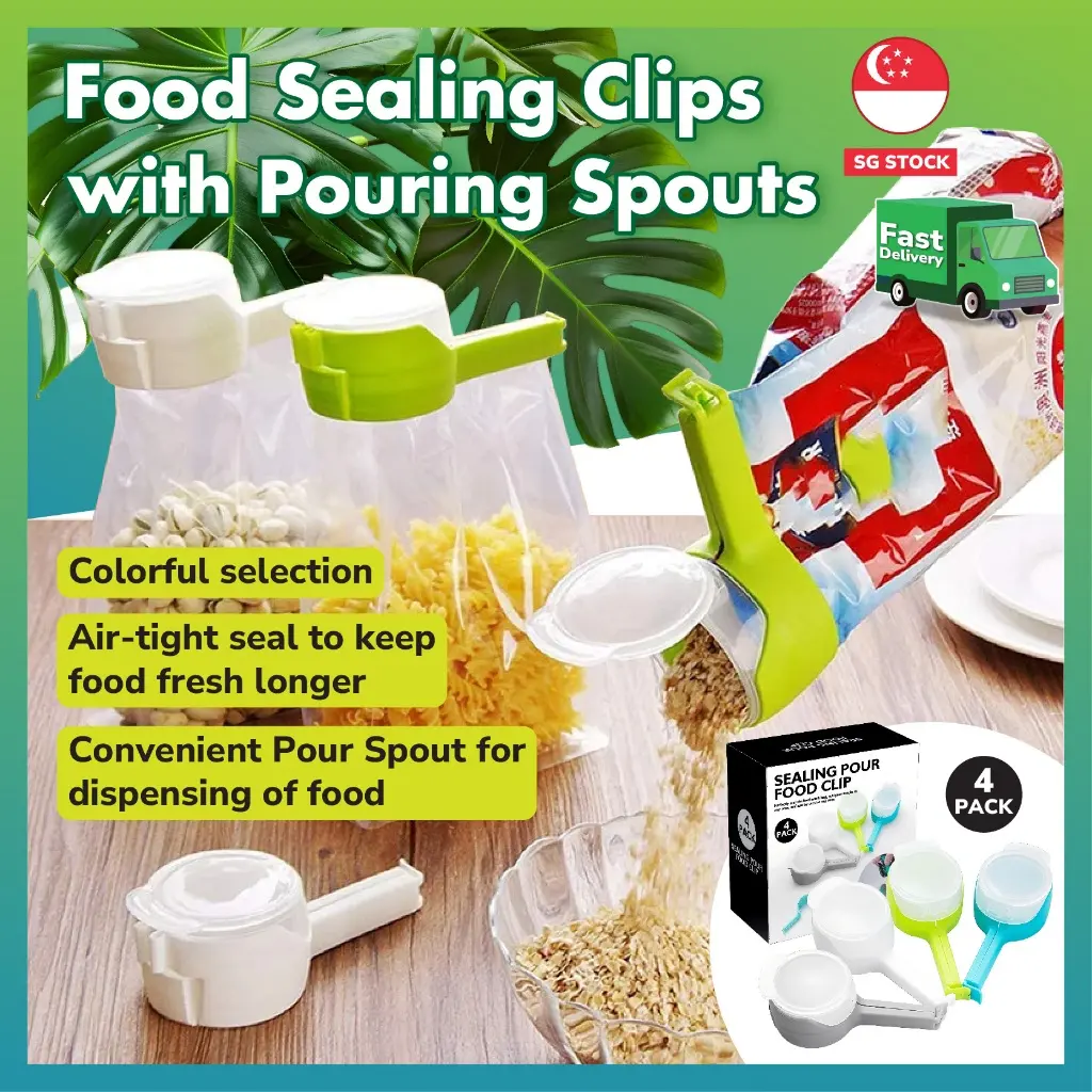 Premium Food Snack Bag Sealing Clip With Pouring Spout