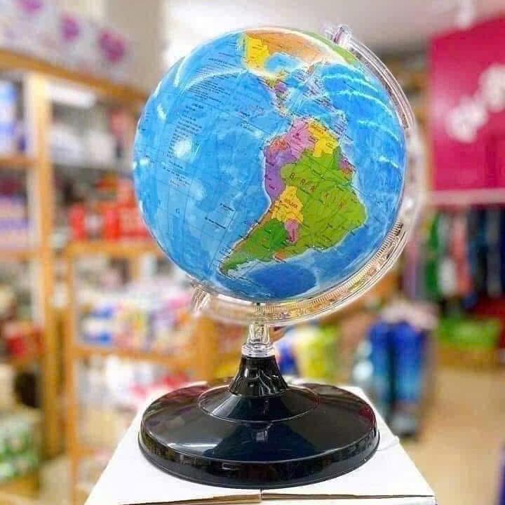 Địa Cầu Hành Chính - Quả Địa Cầu Đế Nhựa Phi 22cm Chất Lượng 6