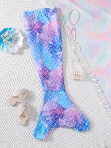 Traje de sirena con estampado de escamas de pez para niña, accesorios lindos con cintura elástica para fiesta, disfraces para niños para todas las estaciones