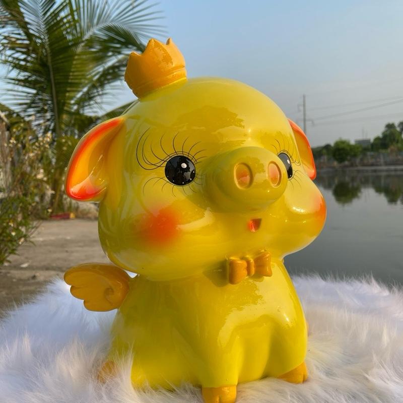 Dai 25cm rộng25cm cao35cm Thiên thần size to Thach cao ống heo tiết kiệm heo đất đựng được tiền vàng Thủ công Đựng Tiền Ống Tiết Kiệm Decor Decor Phòng Trang Trí Nhà